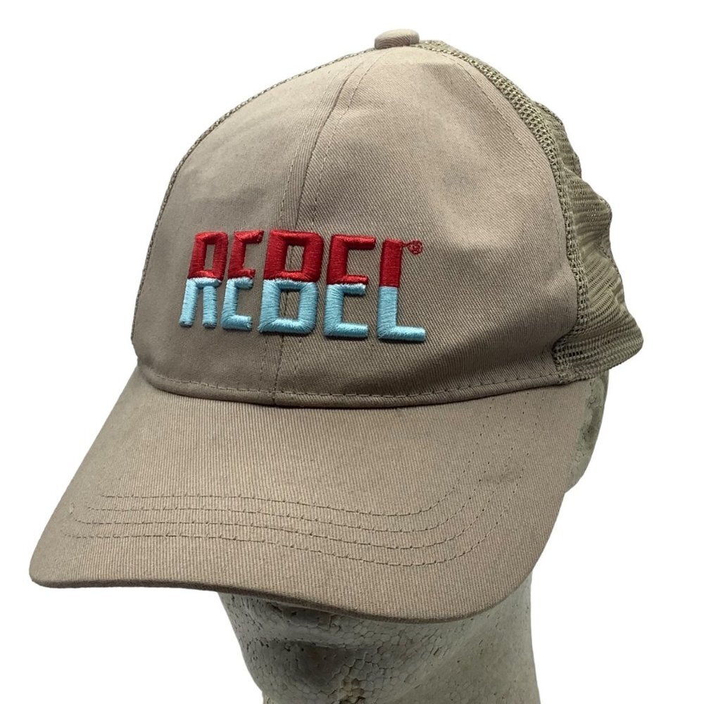 Folsom Rebel Fisherman Fishing Baseball Cap Hat Adult OSFM‎ Two Tone Embroidered